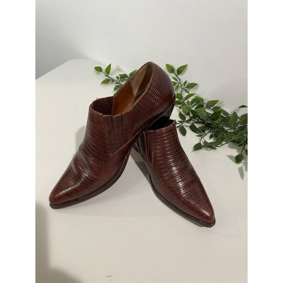 Vintage Sabree Brown Leather Pointed-Toe Slip-On Shoes Size 5.5 For Women's - Picture 2 of 12